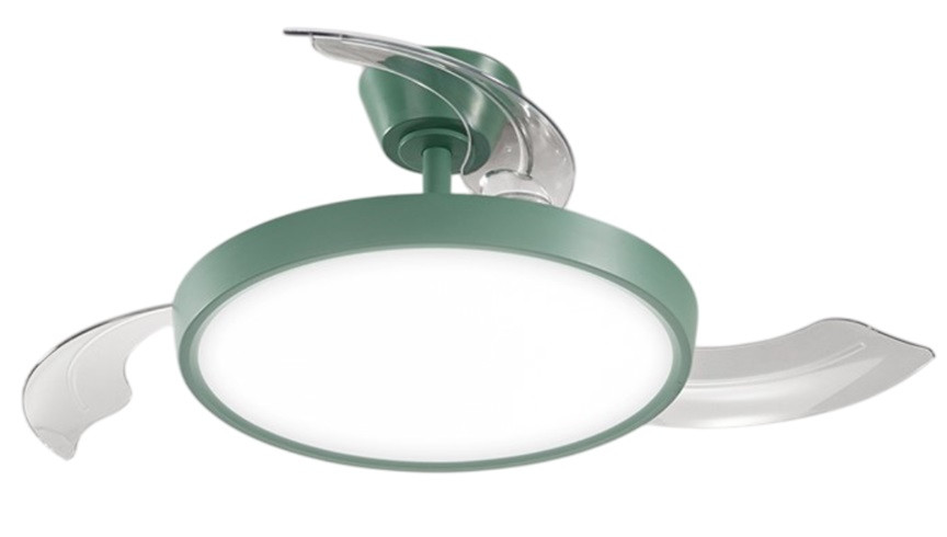 Ventilatore verde Ø 48-106 luce LED 3 pale a scomparsa telecomando